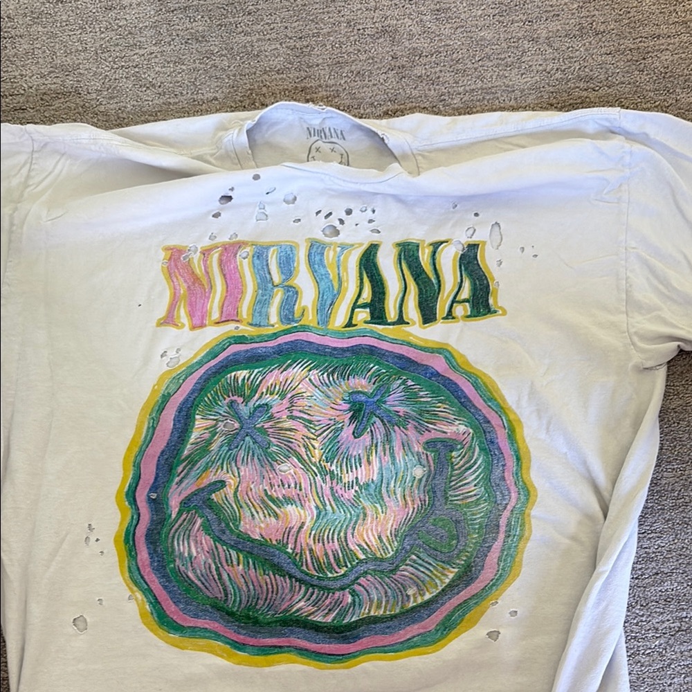 NIRVANA White Tee with Colorful Graphic